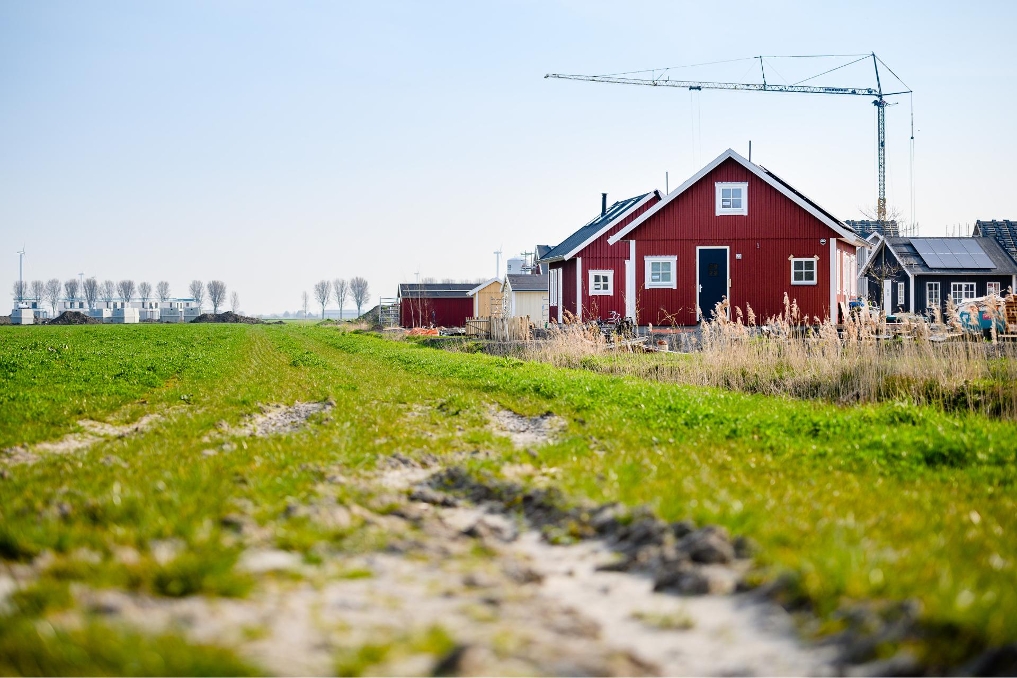 Nieuwbouwwoningen op landbouwgrond in Flevoland