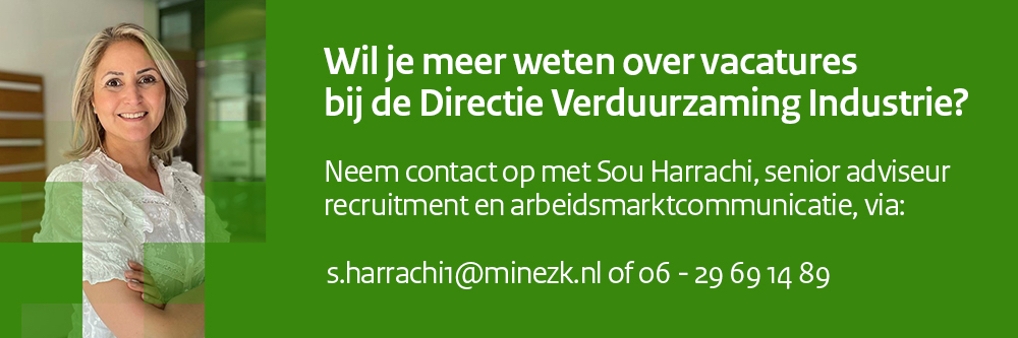 Visitekaartje van Sou Harrachi, senior adviseur recruitment en arbeidsmarktcommunicatie bij EZK
